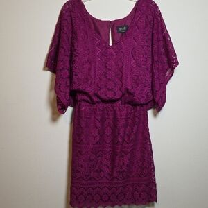 Laundry By Shelli Segal Purple Sheath Mini Dress. EUC